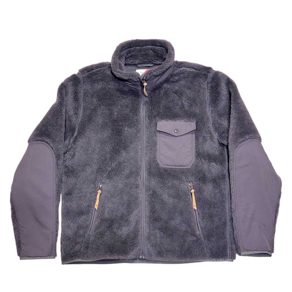 Best Made Co. Real Sherpa Wool Fleece Jacket Charcoal Grey B2188 Like New